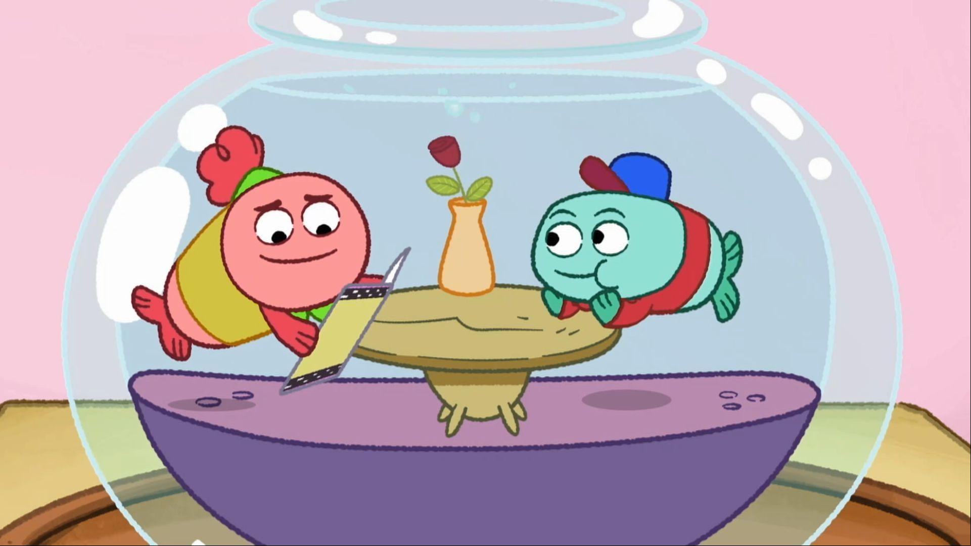 Fergus test-runs an epic date for Felicia./The Fishmans perform an underwater circus act.
