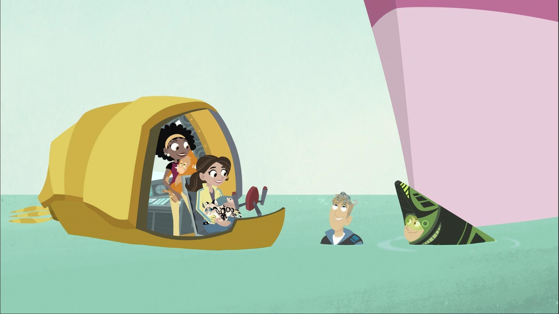 The Kratts use archerfish creature powers to rescue baby animals from Donita.